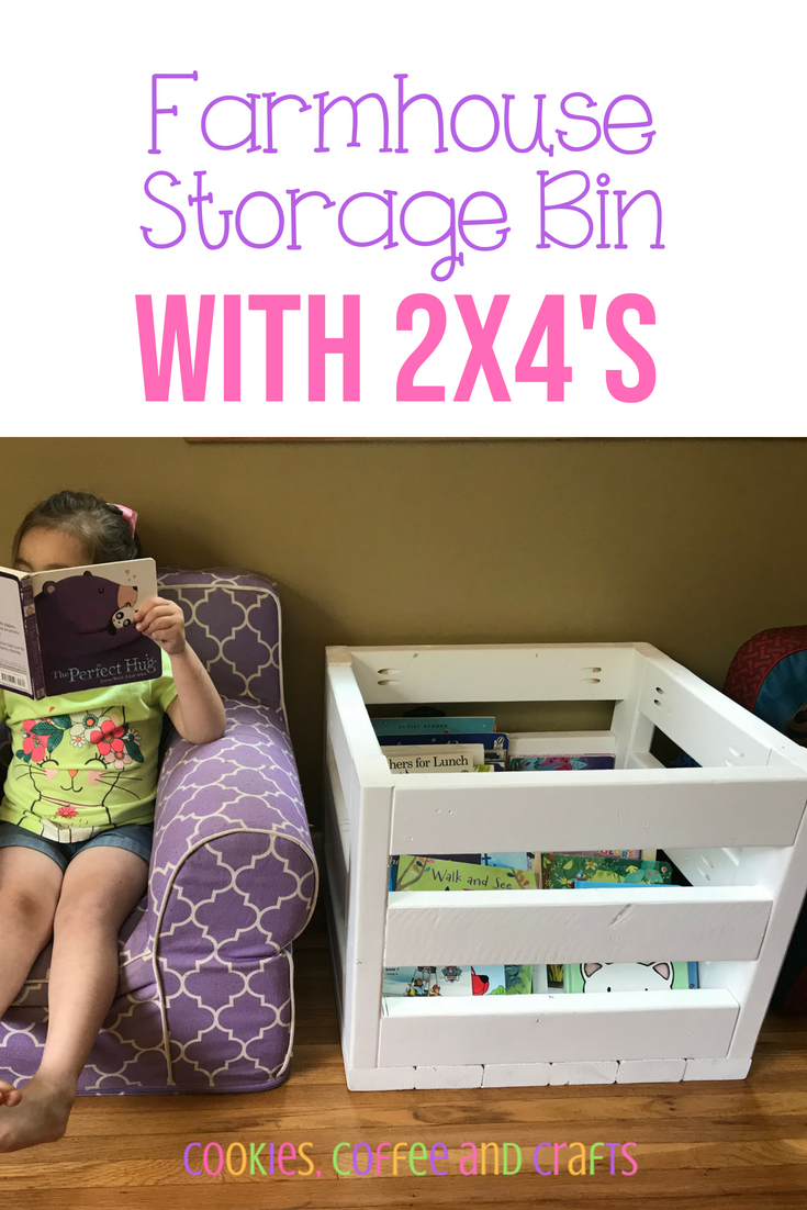 Farmhouse Storage Bin Made with 2x4s- Pinterest Challenge