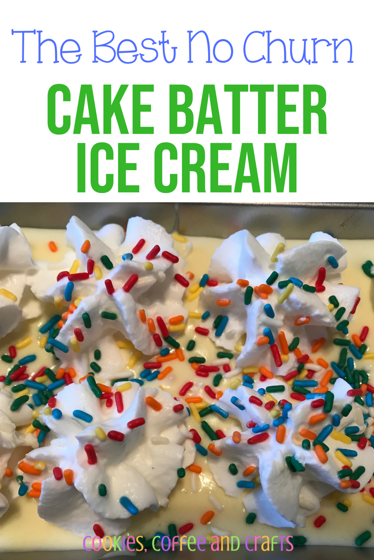 No Churn Cake Batter Ice Cream