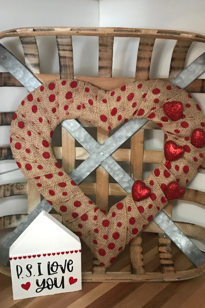 Polka Dot Heart Burlap Wreath | Easy & Quick Dollar Tree Wreath