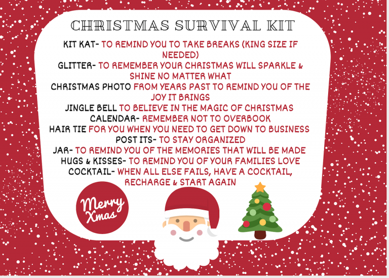 DIY Christmas Survival Kit Printable