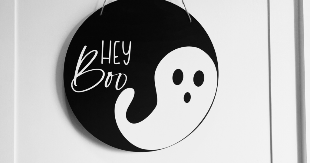 Hey Boo Dollar Tree Halloween Round Door Sign