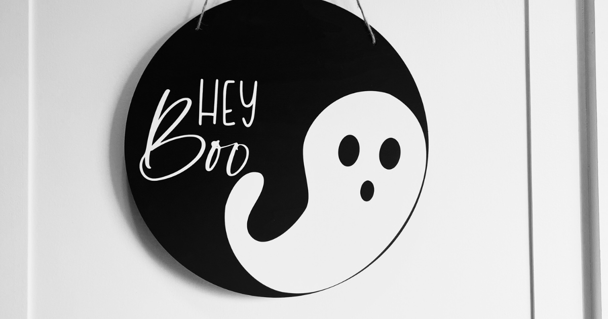 Hey Boo Dollar Tree Halloween Round Door Sign 